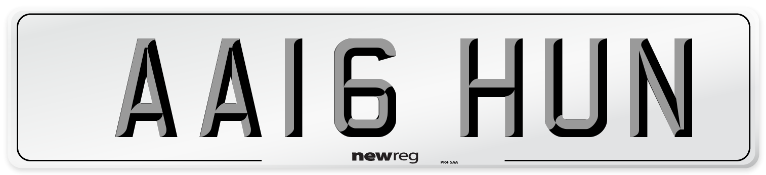 AA16 HUN Number Plate from New Reg